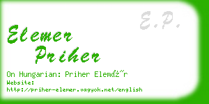 elemer priher business card